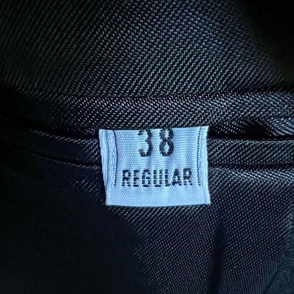 Bill Blass Black Harvard Sports Coat Blazer 100% Wool Gold Bttn Vintage NWT 38R - Picture 14 of 16